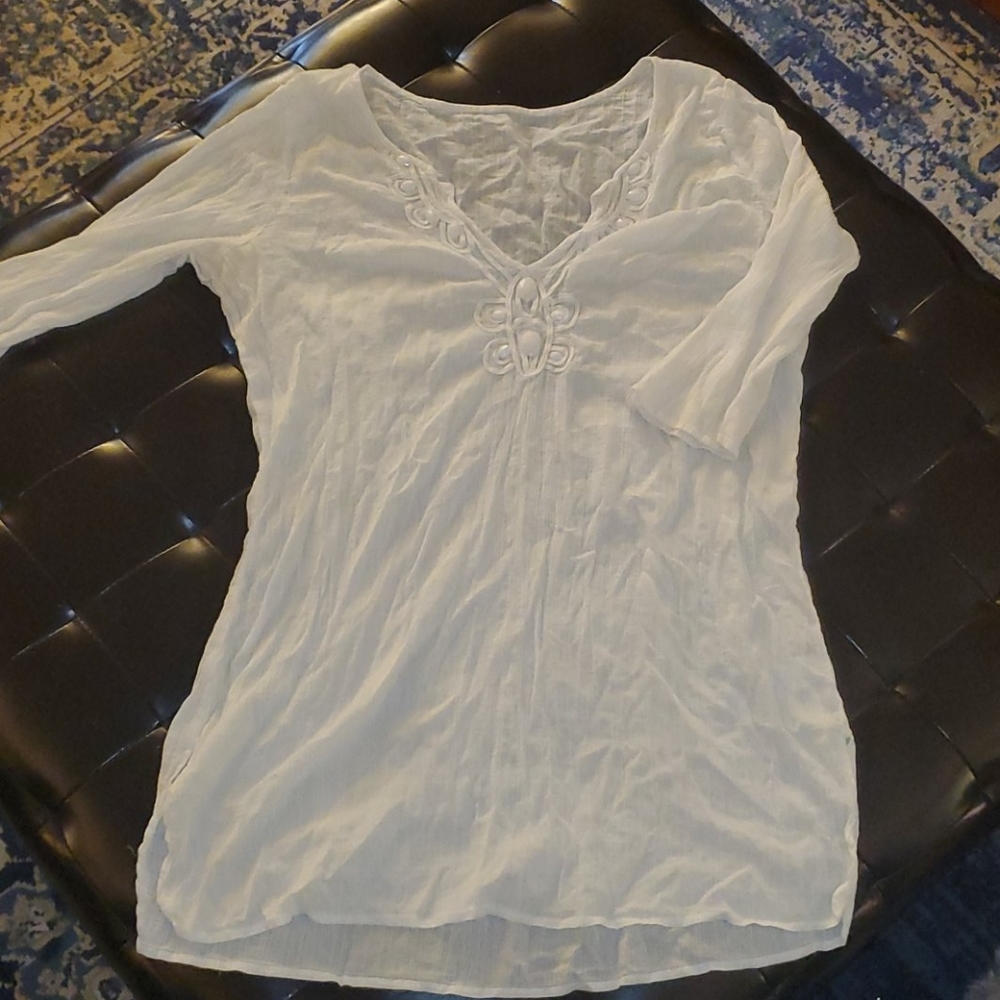 White Gauze Swimsuit Cover up